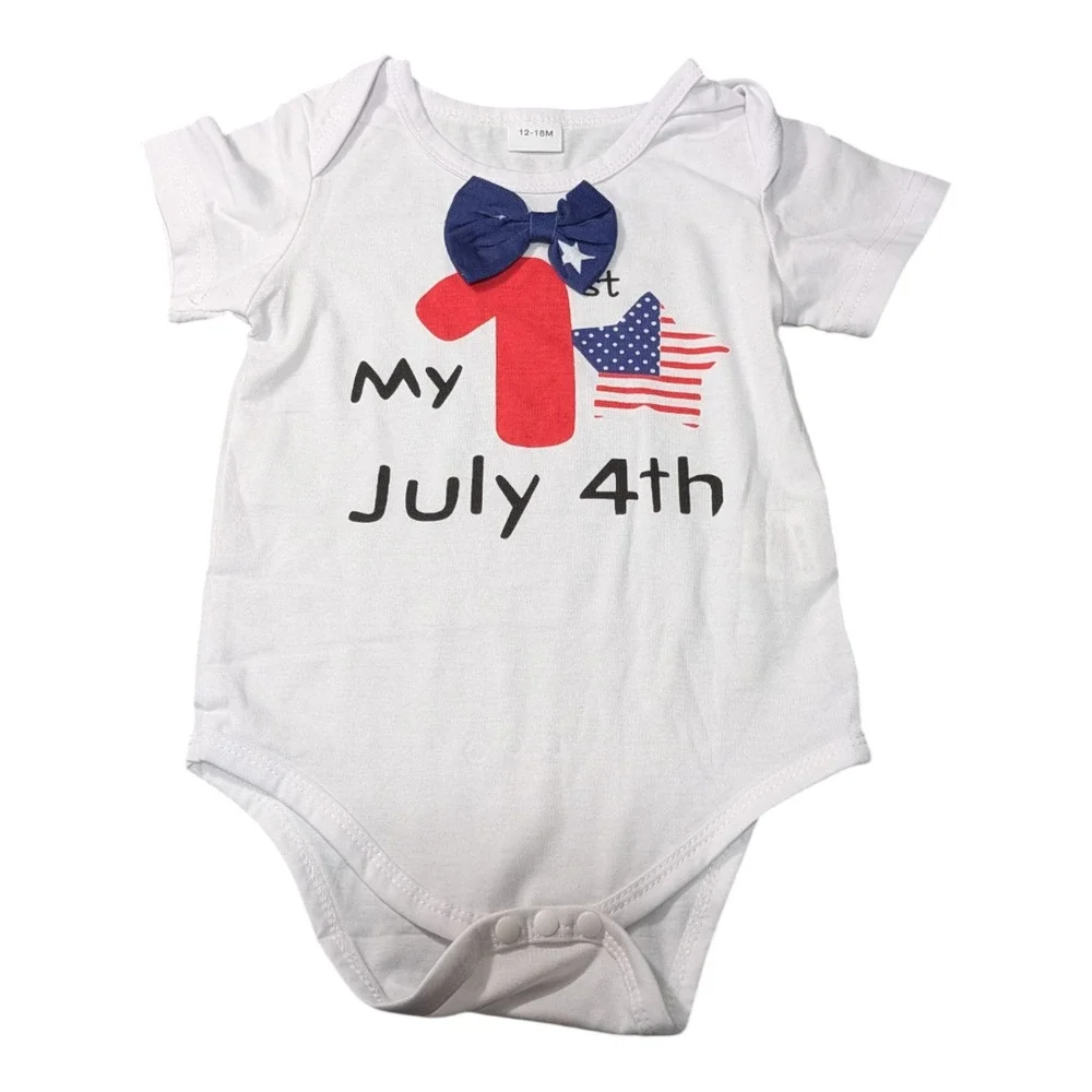My First 4th Of July- Baby Clothes - 12-18 Months - One Piece- Celebrate the 4th